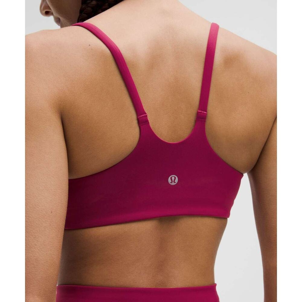 NWT Lululemon Wunder Train Strappy Racer Bra Magenta Smocked Yoga Gym Size 2 - Picture 4 of 4